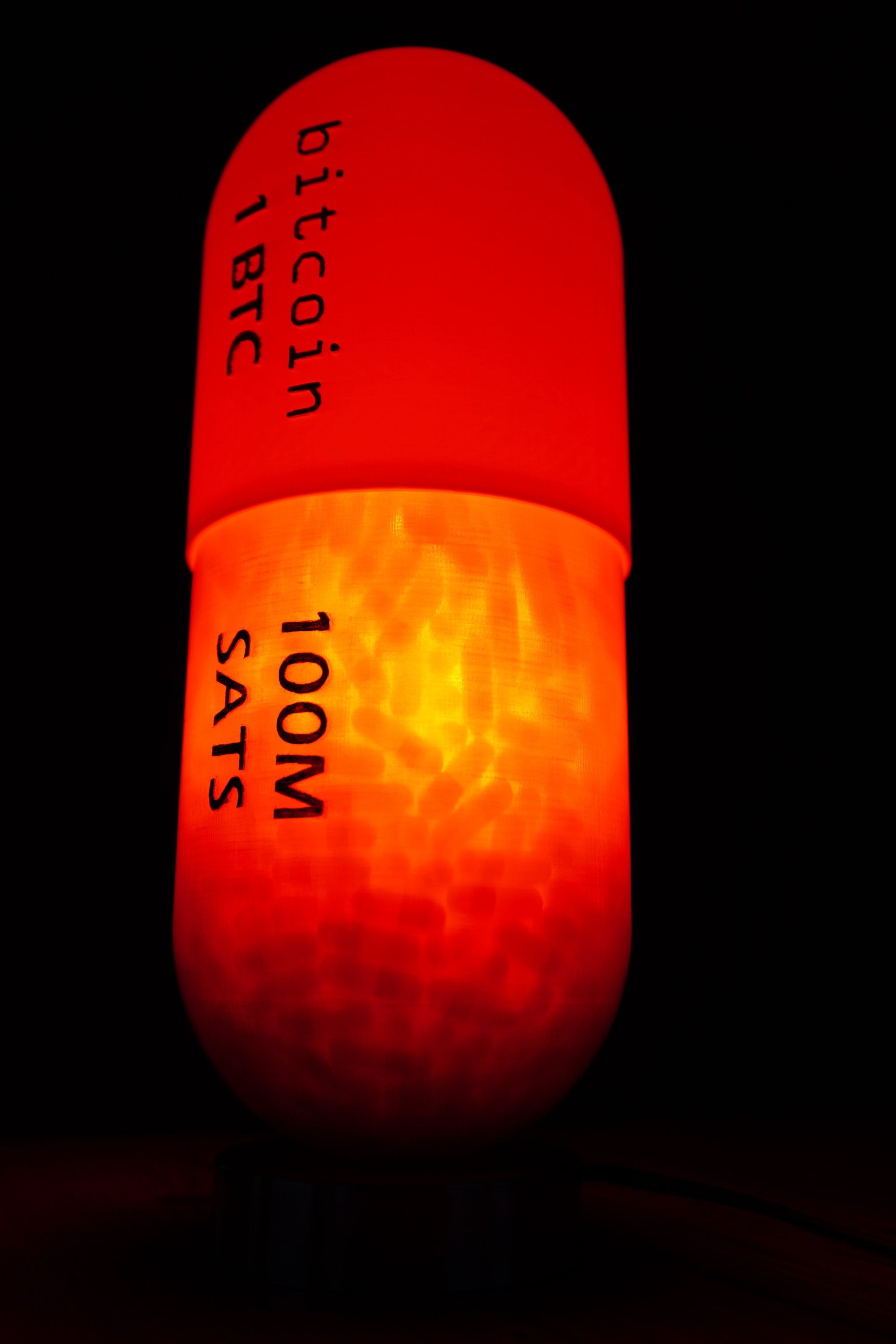 One Bitcoin Orange Pill Lamp Design Art Take the Orange Pill - Etsy