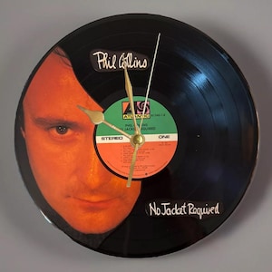 Phil Collins: No Jacket Required Vinyl Record and Cover Art Wall Clock