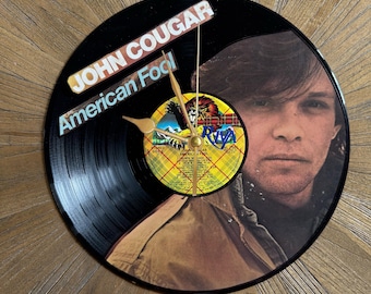 John Cougar: American Fool Vinyl Record and Cover Art Wall Clock
