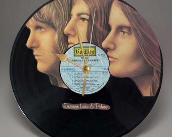 Emerson, Lake and Palmer: Trilogy Vinyl Record and Cover Art Wall Clock