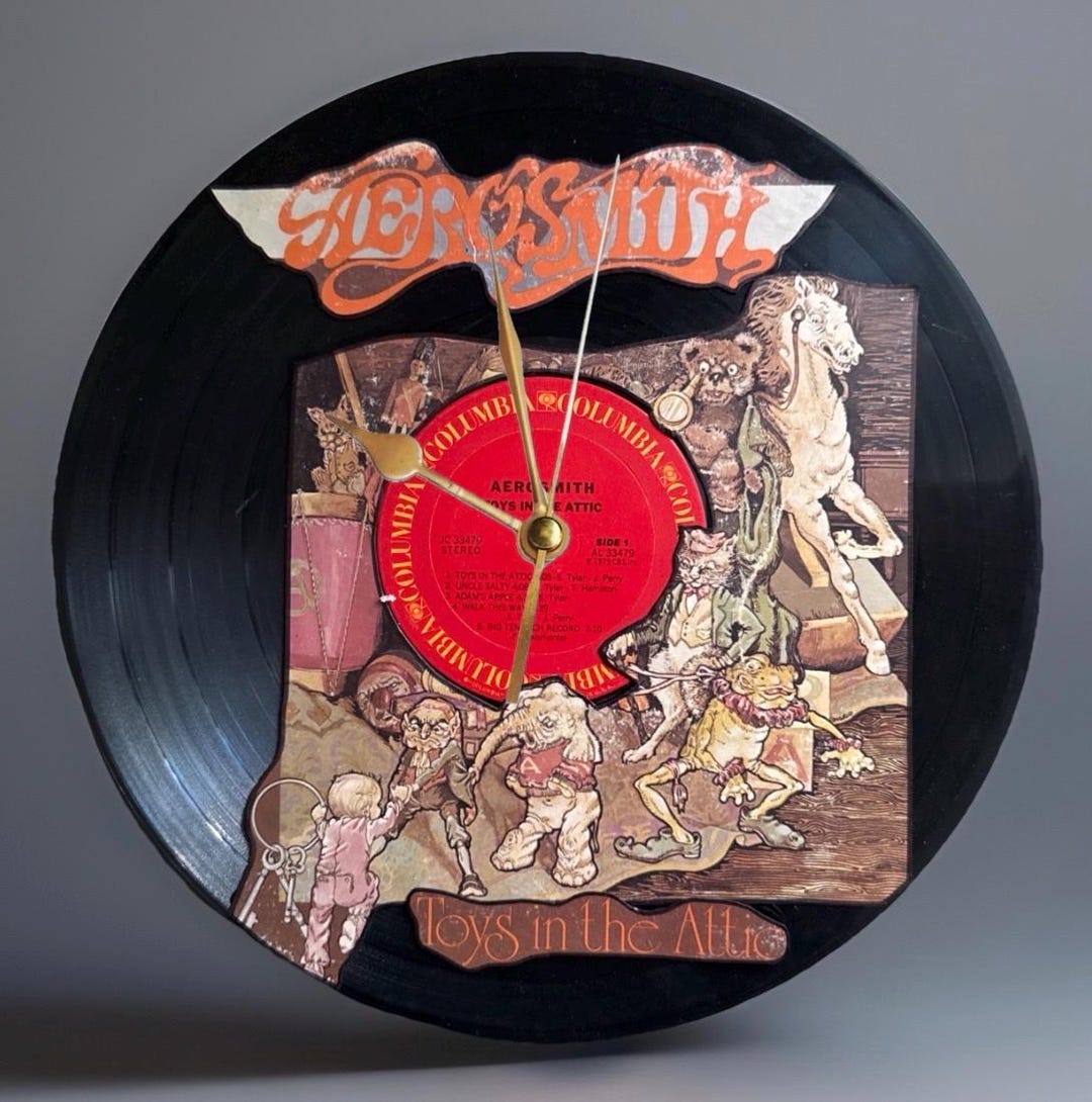 AEROSMITH: Toys in the Attic - Vinyl Record and Cover Art Wall Clock - Etsy