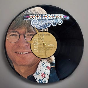 John Denver: Windsong Vinyl Record and Cover Art Wall Clock