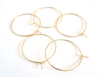 Orecchini a cerchio in acciaio inossidabile 316: cerchi placcati in oro da 25 mm, forniture per la creazione di gioielli (10/20 pezzi)