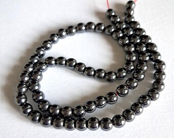Svarta hematitpärlor för armband, halsband, örhängen: AAA-klassade ädelstenssmycken (6 mm, 8 mm)