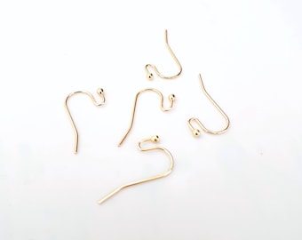 Gold Plated 316 Stainless Steel Earring Hooks with Ball: Hypoallergenic, Jewelry Supplies