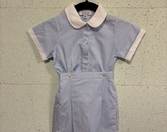 MAGIL vintage blå- och vitrandigt skjorta- och kjolset - Storlek 18 månader
