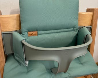 Stokke Tripp Trapp waterproof cushions two part set grey green