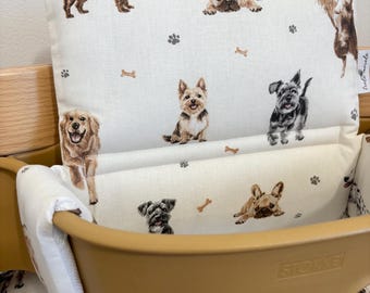 Stokke Tripp Trapp cotton cushions two part set beige dogs
