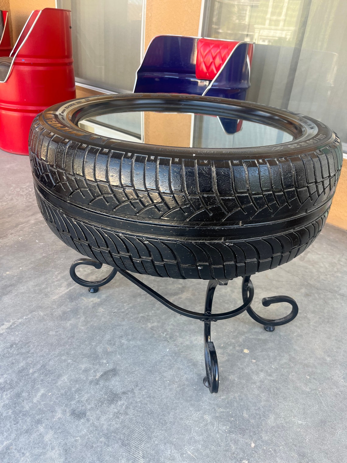 Recycled Tire Coffee Table and 2 Chair Set Etsy