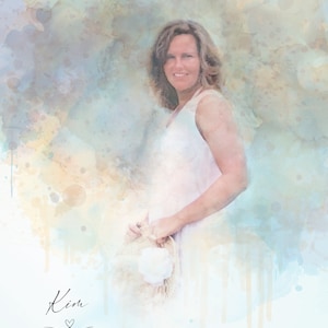 Watercolor Portrait from Photo Custom Anniversary Gift for Wife Engagement Gift Custom Gift Wedding Gift for Husband Wall Art Home Decor