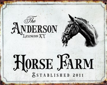 Horse Farm Sign Personalized Horse Farm Wall Decor Canvas Country Home Sign Gift for Home Vintage Horse Farm Sign Farmhouse Decor Farm House