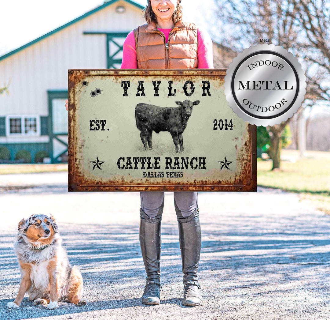 Custom Cattle Ranch Sign Custom Cattle Ranch Metal Sign Indoor Outdoor Metal Farm Sign Farm ...