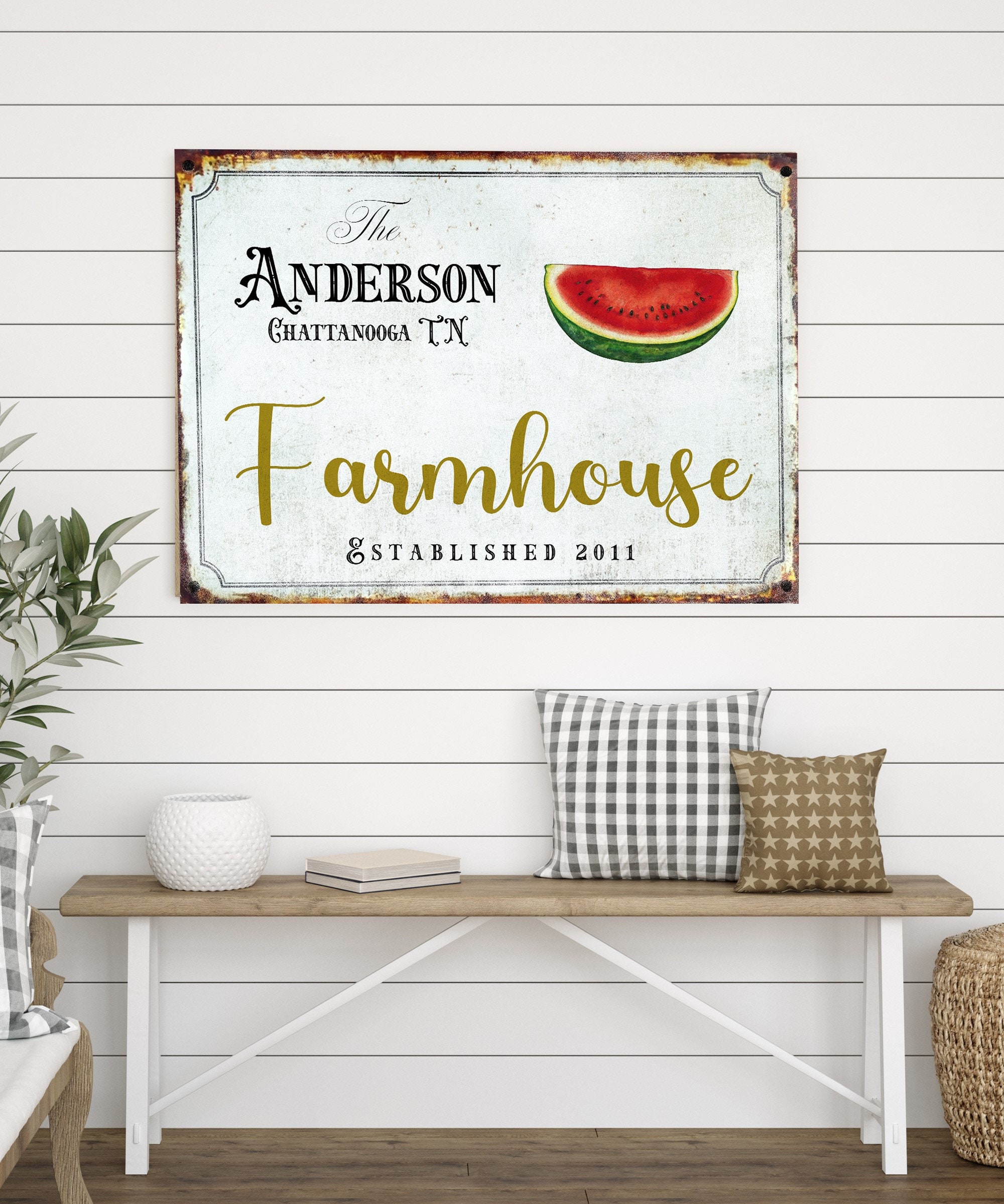 Rustic Farmhouse Sign, Personalized Farm Wall Decor Canvas, Country ...