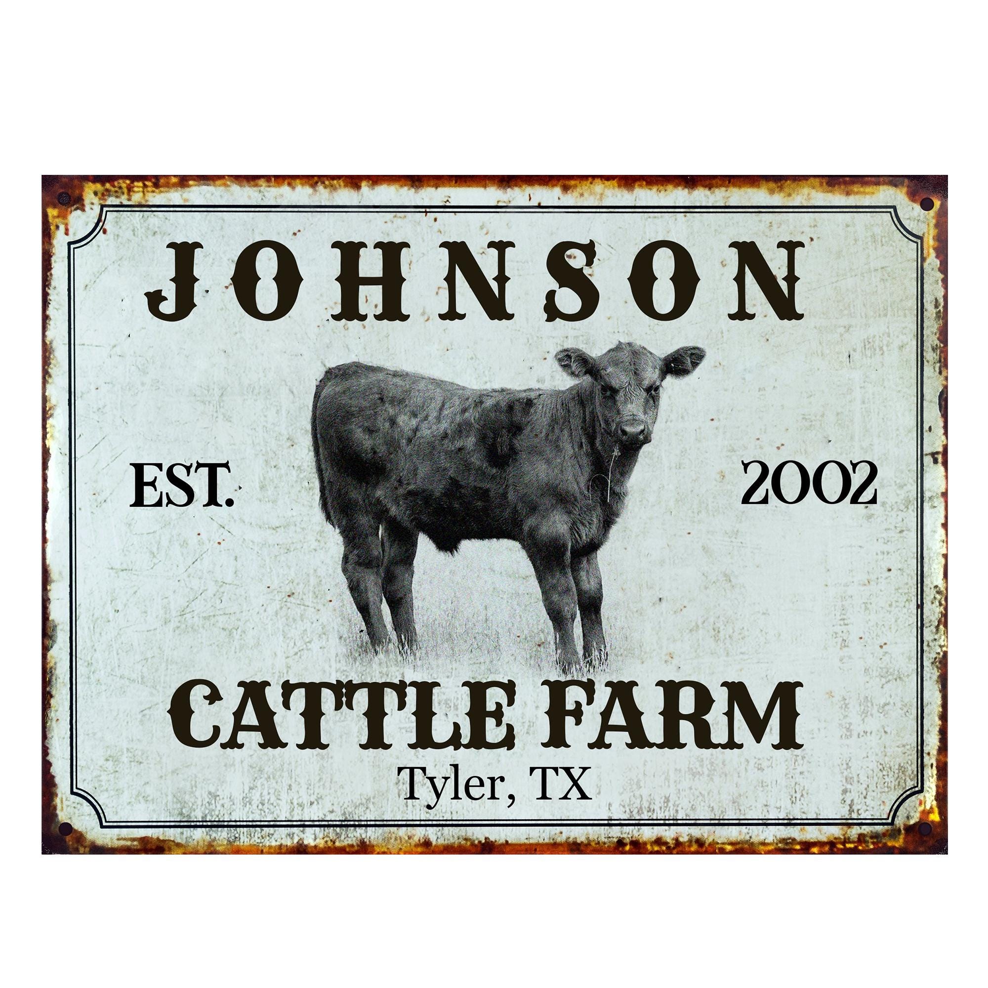 Custom Cattle Ranch Sign Custom Cattle Farm Metal Sign Personalized Cattle Farm Metal Sign ...