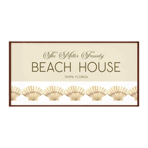 Custom Beach House Sign, Personalized Beach House Sign, Beach House Sign with Beige Background, Gift for New Home, House-Warming Gift.
