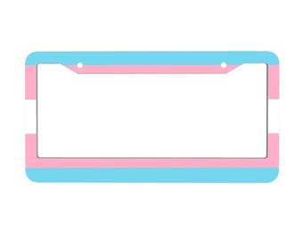 Trans Pride 2-Hole License Plate Frames - 2 Pieces