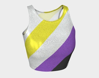 Nonbinary Glitter Tank Sparkly Fabric Pride Outfit Lightweight Performance Fabric