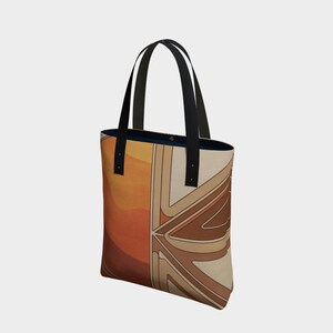 Lined Canvas Tote Bag: Vegan Leather Handles, Interior Pockets, Magnetic Closure