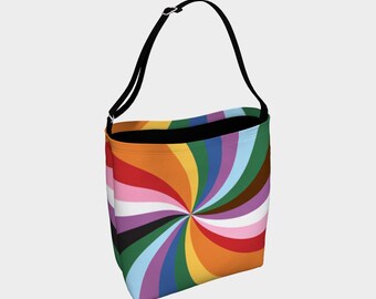 Pride Outfit Swirl Rainbow Tote Pride Progress Flag Neoprene Day Bag