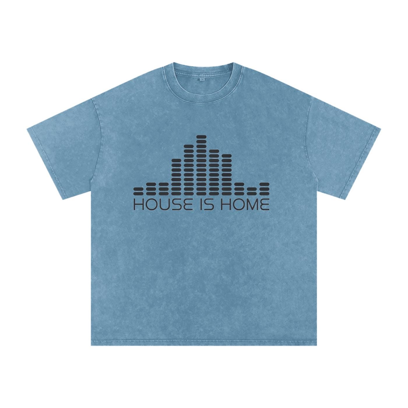 House Music is Home T-shirt: Acid Wash Oversized Cotton DJ Shirt