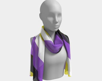 Non-Binary Silk Scarf: Lightweight, Hand-Rolled Edges, USA Shipping
