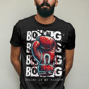 Boxing T-Shirt, Champion Boxer Tee, Fight Enthusiast Shirt, Boxing Graphic Tee, Boxer in Action T-Shirt, Boxing Gym Shirt