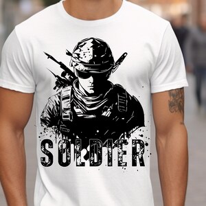 Soldier,Military fashion,Military-themed shirt,Military salute shirt,Army-inspired tee