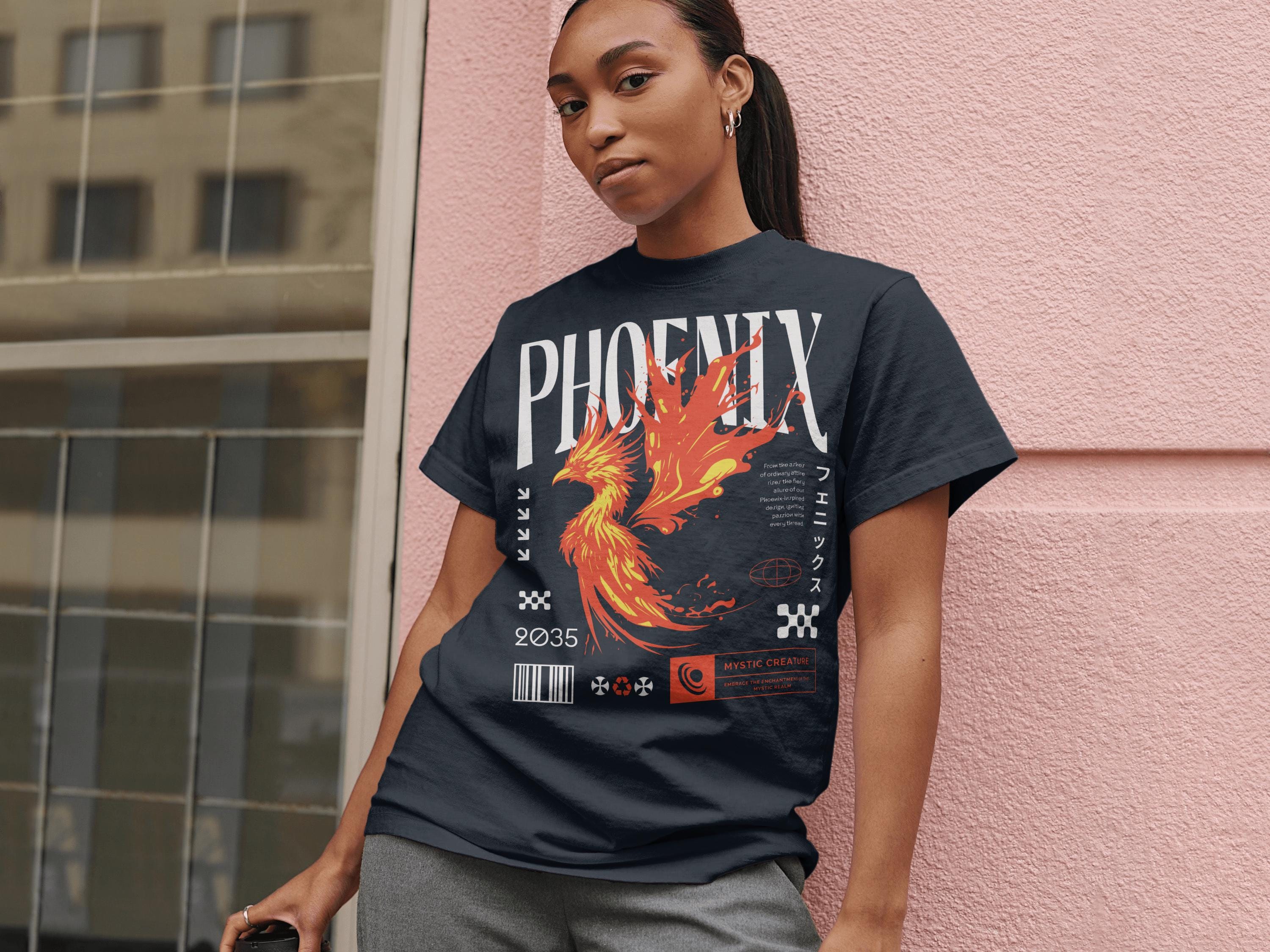 Phoenix Graphic Tee, Rebirth Symbol Shirt, Legendary Phoenix Tee