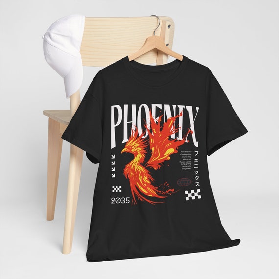Phoenix Graphic Tee, Rebirth Symbol Shirt, Legendary Phoenix Tee
