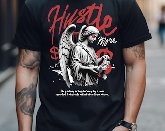 Motivational Hustle Tee, Hustle Graphic T-Shirt, Hustle Hard T-Shirt, Inspirational Hustle Tee, High-Quality Hustle Shirt