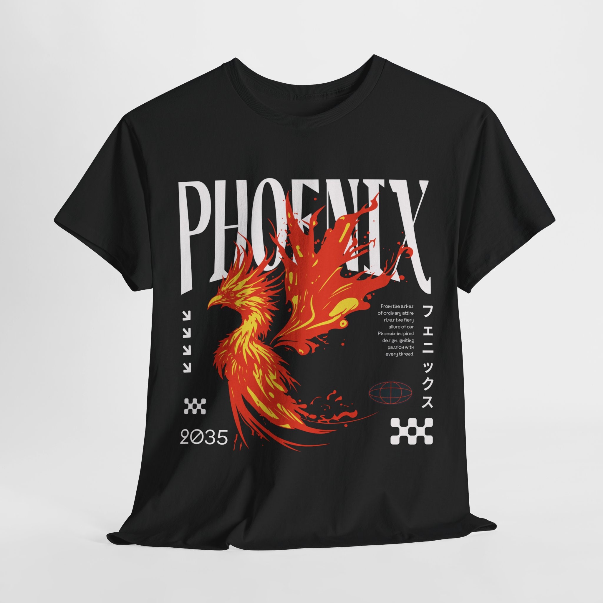 Phoenix Graphic Tee, Rebirth Symbol Shirt, Legendary Phoenix Tee