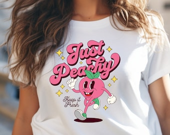 Just Peachy Graphic Tee, peachy Shirt, Sommer Shirt, Grafik T-Shirt, im peachy Shirt, Damen T-Shirt, Grafik T-Shirt