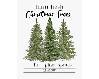 Farm Fresh Christmas Tree Print, Winter Decor Poster