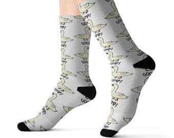 Goose bumps socks, Silly goose socks, unique socks, Goose socks, gift for coworker