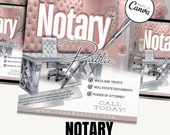Notary Public Canva Template / Service Flyer Template / Instagram Canva Editable Template / Notary Public Bundle / Business Flyer Notary