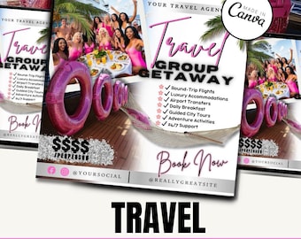 TRAVEL agent Flyer / Travel Agent Canva / Travel Agent / Canva Template 2024 / Travel Agent Template / DIY Travel Agent Flyer / Cruise Agent