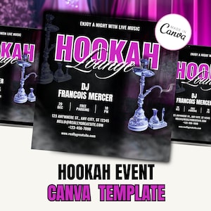 Hookah Animated Motion DIY CLUB Party Flyer, Hookah Party Flyer, Party Flyer, club Flyer, Canva Flyer, Event Party, digital flyer, motion ig