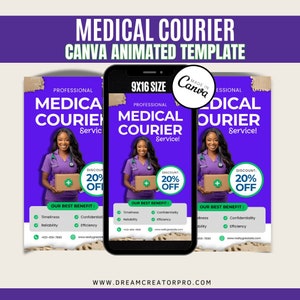 Medical Courier Service Flyer / DIY Medical Courier Service Flyer/ Animated template / Medical Template / Medical flyer / Medical Delivery