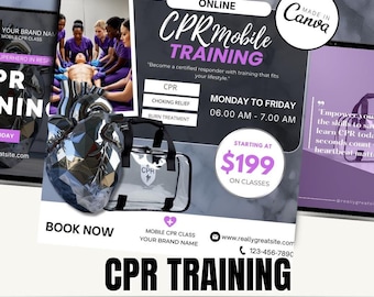 CPR Flyer TEMPLATE / DIY Medical Service Flyer/ First Aid Flyer