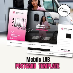 Folleto de servicio de postal de laboratorio móvil / Folleto de servicio de laboratorio móvil médico DIY / Conserje de laboratorio móvil / Plantilla médica / Folleto médico / salud