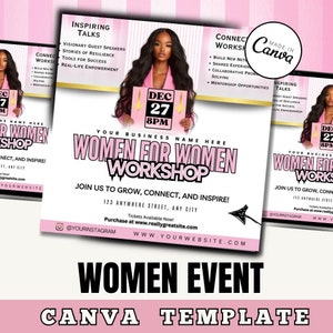Women Network Event Flyer Template/ Conference flyer / Workshop / Canva Template / Event Invitation / Webinar flyer / Virtual Event