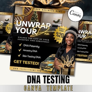 Mobile DNA Testing Canva Christmas / DIY Medical DNA Lab Service Website/ Mobile Dna Concierge / Medical Template / Medical holiday / health