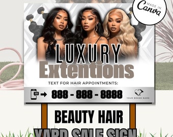Vlechten verkoop werf teken canvas sjabloon / DIY haar werf teken / Beauty Sale / kapsalon / Beauty Business / Box Braid / Yard teken / afdrukbaar