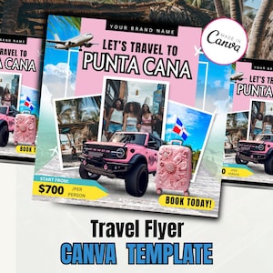 TRAVEL agent Flyer / Travel Agent Canva / Travel Agent / Punta Cana travel Flyer / Travel Agent Template / DIY Travel Agent Flyer / Ig
