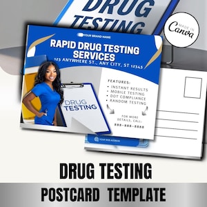 Folleto de servicio de postales para pruebas de drogas / Folleto de servicio de laboratorio médico móvil para hacer uno mismo / Conserje de laboratorio móvil / Plantilla médica / Folleto médico / Salud