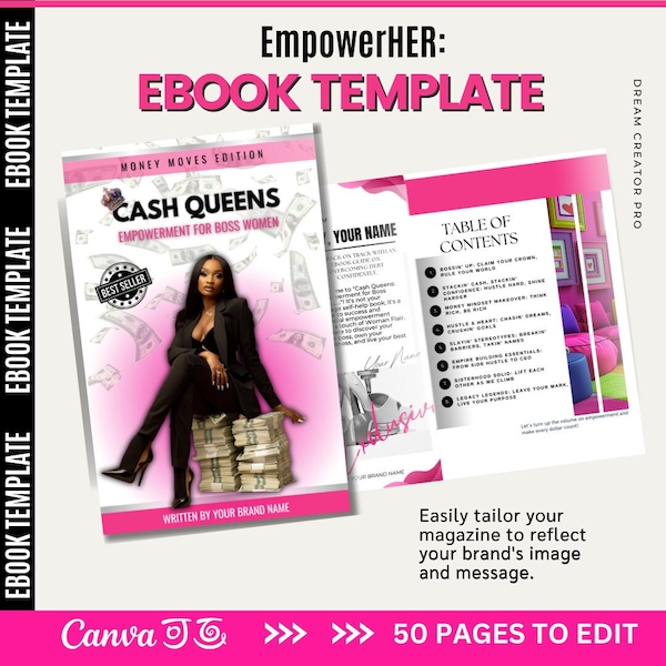 Women Empower Her eBook Template / Canva Ebook Template / Canva Guide Template / Ebook Template Canva / Workbook Template Canva / plr ebook