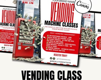 Vending Machine Classes Flyer Template / Canva ig 2025 / Online Class Template / Course Business Template / virtual class / Webinar event