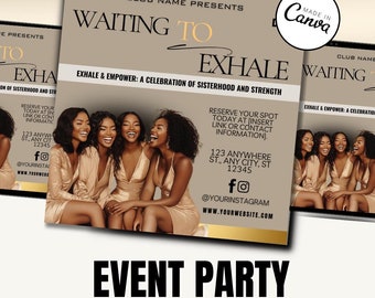 Women Network Event Flyer Template / Waiting To Exhale Party / Canva / Event Invitation / Webinar flyer / Virtual Event / Empowerment ig