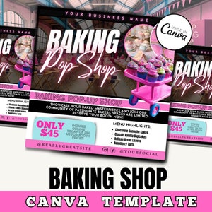 Kochkurs Template / Backkurs / Online Kurs Template / Kuchen Flyer / Online Kochen Template / Baking Pop Up Shop Template