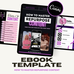 Canva Ebook Template / Canva Template 2024 / Ebook Template Canva / Canva Guide Template / Canva Template 2024 / Ebook template / Canva Guid